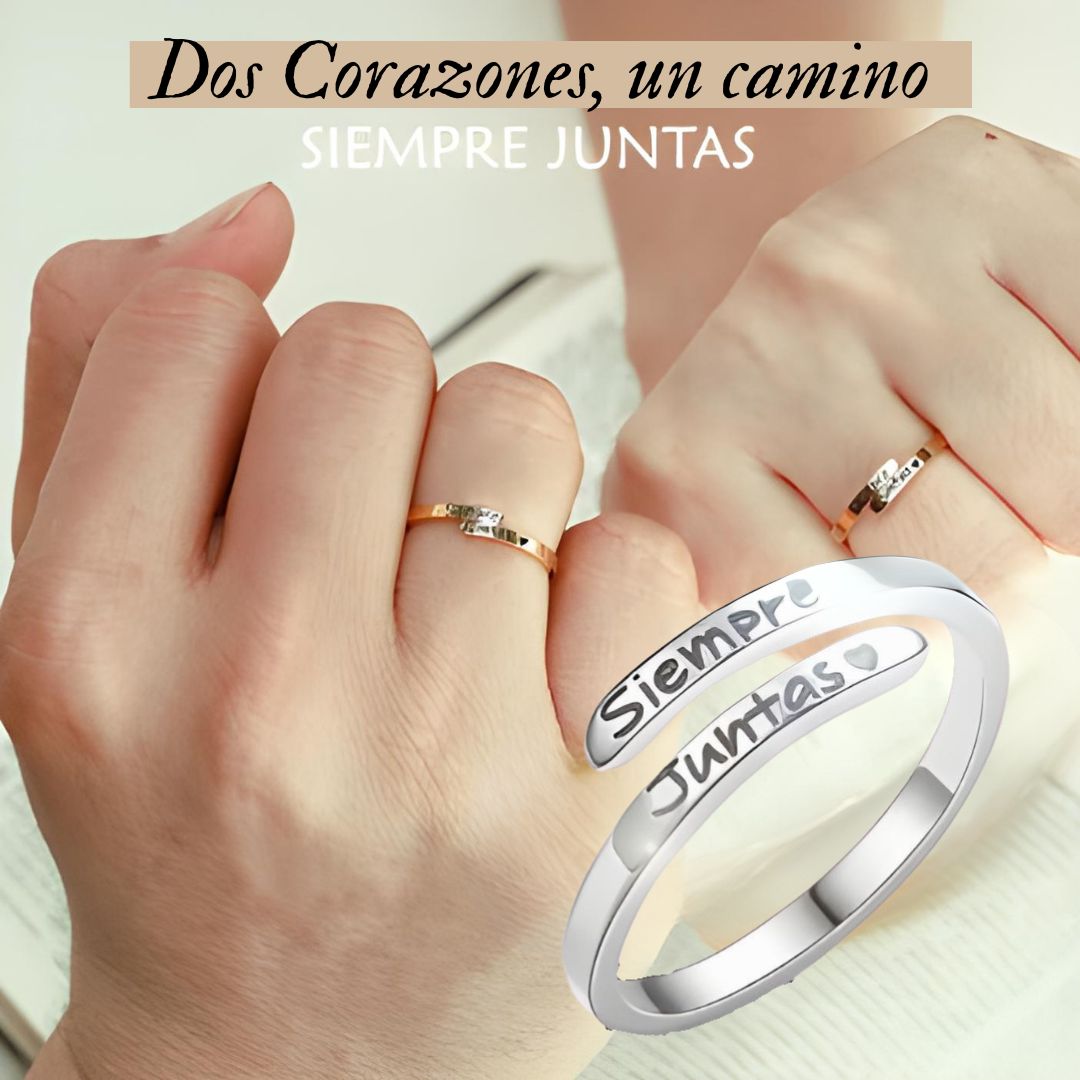 ¡ANILLOS "SIEMPRE JUNTAS X2" – CELEBRA CON UN SÍMBOLO QUE LAS UNE (¡Y 2 JOYAS POR EL PRECIO DE 1!)