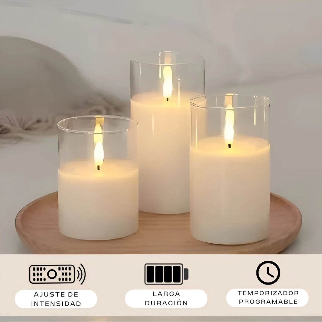 Luminad® Kit x3 Velas realista sin llama - Banana Express